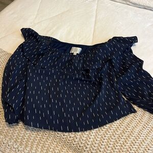 JOA navy off the shoulder top